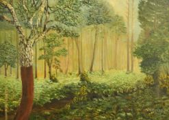 20th Century French School, two oil landscapes, both indistinctly signed, both around 16