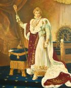 20th Century French School, a full-length portrait of Napoleon in ceremonial robes, oil on canvas,