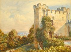 Henry Warren (active 1860-1885) Stratford upon Avon from Warwick Castle, watercolour, signed, 9.5