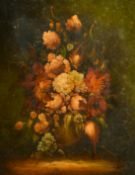 20th Century French School, a pair of still life paintings of mixed flowers, oil on canvas,