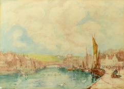 Frank Rousse, 'The Harbour, Whitby', watercolour, signed, 10