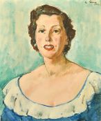 A. Rona, Circa 1956, a head and shoulders study of a female, oil on canvas, signed, 21