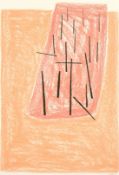 Andrew Southall, Australian, Pink/orange/black abstract, mixed media, signed and dated '88 in
