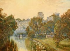Henry Warren (active 1860-1885) Warwick Castle, watercolour, signed, 9.5