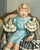 Rene Meurisse, a set of three family portraits, oils on board, each 16