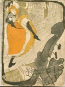 After Toulouse Lautrec, 'Jane Avril', lithograph, backed with faults, 31