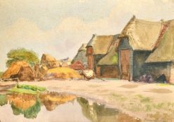 Bernard Sickert (1862-1932) a collection of six watercolour sketches of country scenes, four of