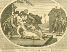 'The Death of Jane Shore', antique engraving, 13