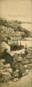 Mabel Oliver Rae (1868-1956) British, 'Mousehole', a view of the harbour, etching, signed and