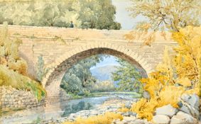 English School 19rh Century, view from a country house over a formal garden, and a small