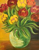 L. Waty, a still life of tulips, oil on board, 16