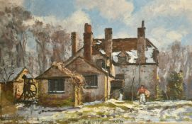 Bernard Sickert (1862-1932) an oil sketch of 'Stonewall Farm, Chalfont St. Giles', signed,