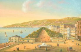 Camillo de Vito (19th/20th Century) Italian, 'La Villa Reale, Napoli', A coastal scene, with