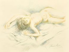 Frank Martin (1921-2005) A reclining nude, pastel, signed in pencil, 13.75