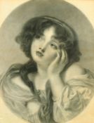 Bessie Garland (Early 20th Century), a charcoal study of a young lady, signed, 24