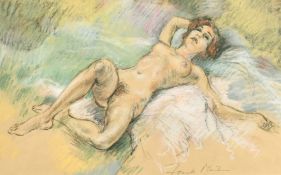 Frank Martin (1921-2005) A reclining nude, pastel, signed, 13