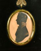 Two 19th Century silhouettes, heads and shoulders of gentleman, (3