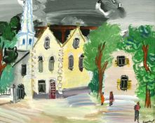 Carlos Nadal (1917-1998) Spanish, 'La Place Bruxelles', oil on board, signed, also signed and