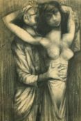 Stoppani, Circa 1952, a couple in embrace, charcoal, signed, 23.25