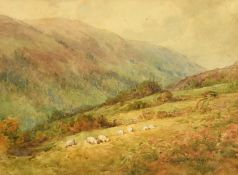 William Armitage (1857-1940), cattle grazing in a woodland clearing, watercolour, signed, 9
