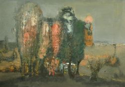 Eastern European School 20th Century, Abstract, oil on canvas, 17.5