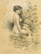 Benjamin Lapoire, study of a seated female nude, charcoal, signed and inscribed and dated 1904,