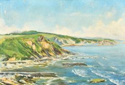 Jiva, a coastal view, oil on canvas, signed, 19.75