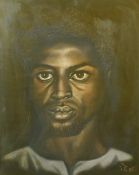 African School circa 1975, Head and shoulders study of a young man, pastel, initialed and dated '75,