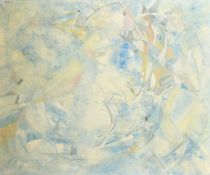 Artemis , am abstract composition, tempera on canvas, signed, 19.75