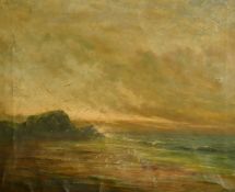 J.R. Sturgeon, circa 1902, A shore scene with Seagulls gathering, oil on canvas, signed and dated