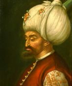 A set of four oil paintings of Ottoman Sultans, three after Paolo Veronese, a portrait of Sultan