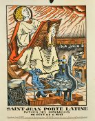 Jean Andre Chieze (1898-1975), 'Patron des Imprimeurs', colour print, 14