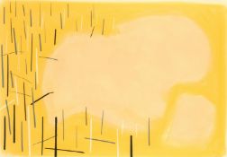 Andrew Southall, Australian, Yellow/black abstract, mixed media, signed and dated '88 in pencil,