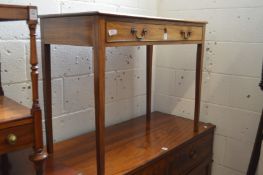 A George III mahogany single drawer side table.