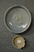 Two Chinese pottery dishes.