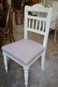 A painted dining chair.