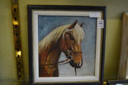 A study of a horse’s head, oil on board.