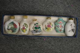 Six Chinese porcelain scent bottles.