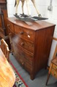 A Victorian mahogany bow front chest of drawers.