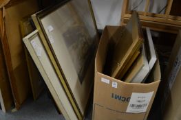 A quantity of paintings and prints.