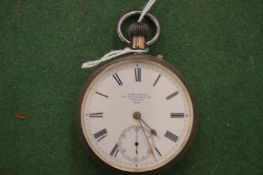 A silver pocket watch.