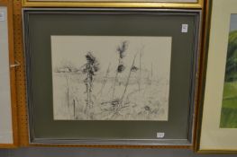 Winifred Bemish, Winds over Pomory NSW, pen and ink.