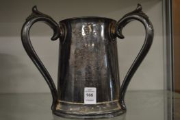 A good large plated tyg dated 1897 engraved TBC senior trial eights.