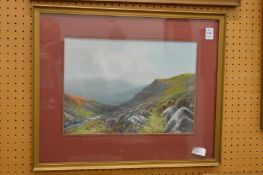 Douglas Pinder, Lydford Moors, Dartmoor, watercolour.