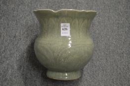 A Chinese celadon vase (af).