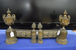 A good pair of French ormolu urn shaped chenets.
