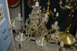 A Venetian style glass eight branch chandelier.