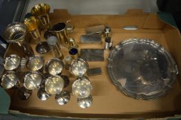 Plated goblets and other items.