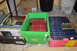 Three boxes of books, to include a full set of Thackeray's works.