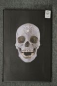 Damien Hirst crystal skull photographic print on canvas.